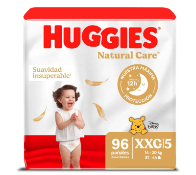 Huggies Pañal Natural Care Talla XXG Bolsa 96und1