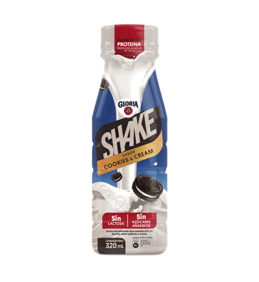 Gloria Shake Sabor Cookies & Cream Botella 320ml