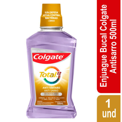 Colgate Enjuague Bucal Total 12 Anti Sarro Botella 500ml