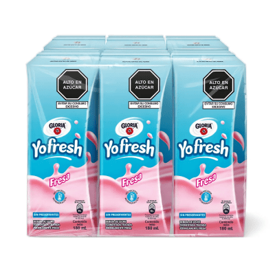 Yofresh Yogurt Sabor Fresa Caja 180ml Pack 6und1
