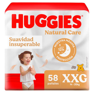 Huggies Pañal Natural Care Talla XXG Bolsa 58und