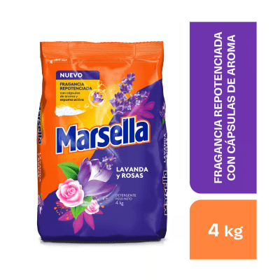 Marsella Detergente Polvo Lavanda y Rosas Bolsa 4kg