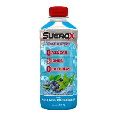 Suerox Bebida Rehidratante Sabor a Mora-Hierbabuena Botella 630ml