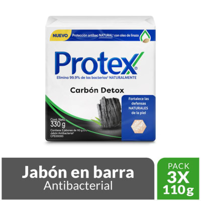 Protex Jabón Carbón Detox Barra 110gr Pack 3und