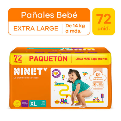 Ninet Pañal Desechable Talla XL Paquetón 72und1