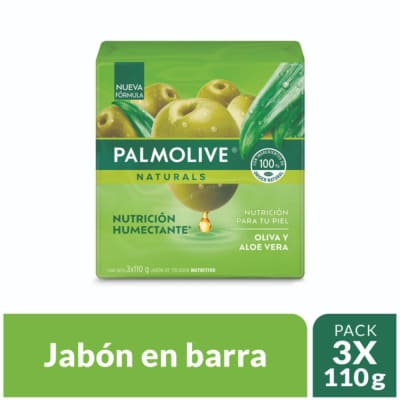 Palmolive Jabón Oliva y Aloe Vera Barra 110gr Pack 3und