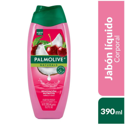 Palmolive Jabón Líquido Corporal Humectante Cereza y Coco Frasco 390ml