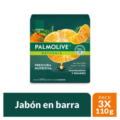 Palmolive Jabón Mandarina y Romero Barra 110gr Pack 3und