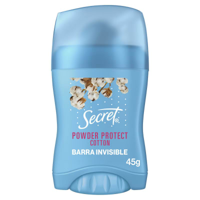 Secret Desodorante Barra Invisible Powder Protect Cotton Frasco 45gr