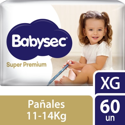 Babysec Pañal Súper Premium Talla XG Bolsa 60und