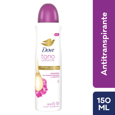 Dove Antitranspirante Tono Uniforme Orquídeas Spray 150ml