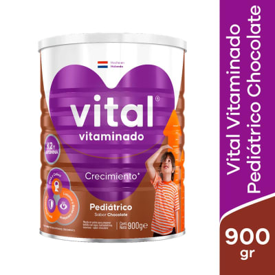 Vital Vitaminado Crecimiento Pediátrico Sabor Chocolate Lata 900gr