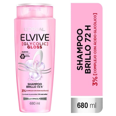 Elvive Shampoo Brillo 72h Frasco 680ml