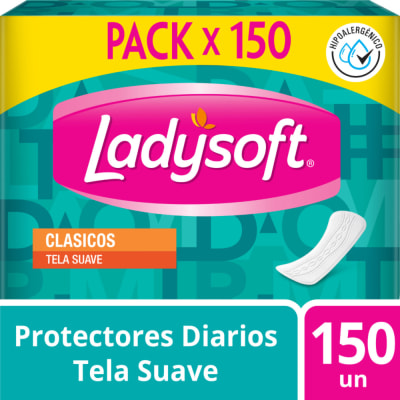 Ladysoft Protectores Diarios Clásicos Tela Suave Caja 150und1