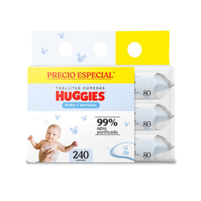 Huggies Toallitas Húmedas Puro y Natural Bolsa 240und1