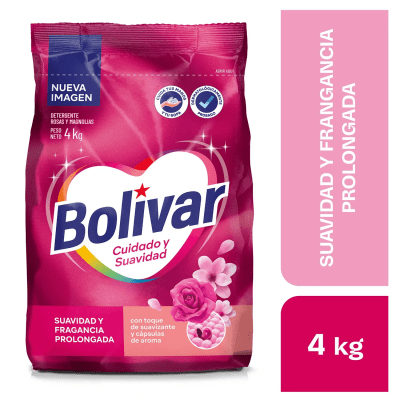 Bolívar Detergente Polvo Cuidado y Suavidad Bolsa 4kg1