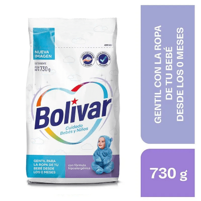 Bolívar Detergente Polvo Cuidado Bebés y Niños Bolsa 730gr