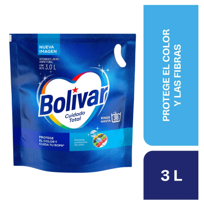 Bolívar Detergente Líquido Cuidado Total Floral Doypack 3lt