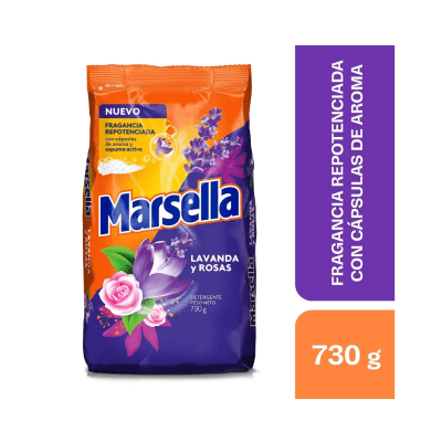 Marsella Detergente Polvo Lavanda y Rosas Bolsa 730gr