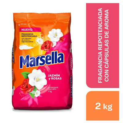 Marsella Detergente Polvo Jazmín y Rosas Bolsa 2kg