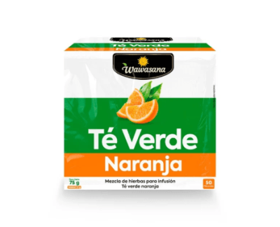 Wawasana Té Verde con Naranja Filtrante Caja 20und1