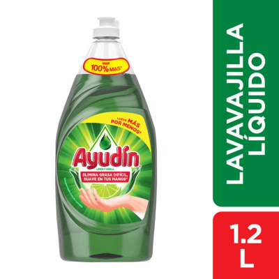 Ayudín Lavavajilla Líquido Limón y Sábila Botella 1.2lt1