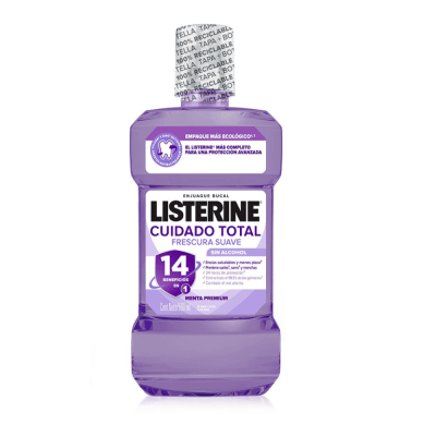 Listerine Enjuague Bucal Cuidado Total Frescura Suave Botella 500ml