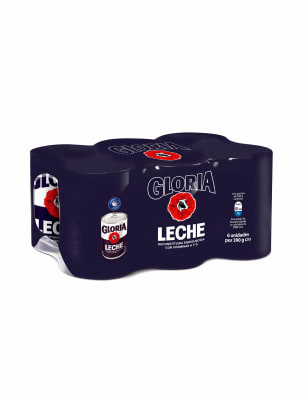Gloria Leche Reconstituida Lata 390gr Pack 6und1