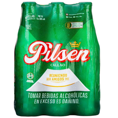 Pilsen Callao Cerveza Botella 305ml Pack 6und