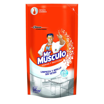 Mr Musculo Limpiador Líquido Vidrios y Multiuso Doypack 500ml1