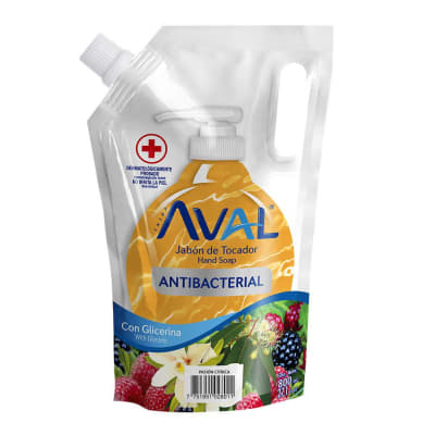 Aval Jabón Líquido Antibacterial Pasión Cítrica Doypack 800ml
