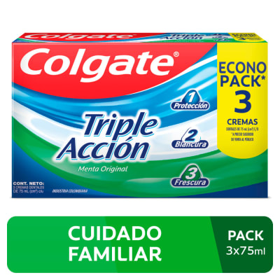 Colgate Crema Dental Triple Acción 75ml Pack 3und1
