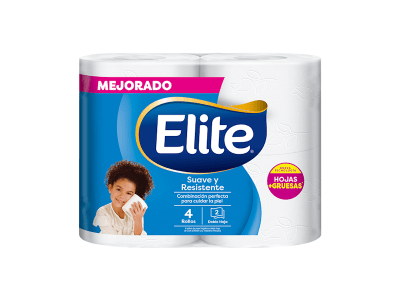 Elite Papel Higiénico Suave y Resistente 4und1