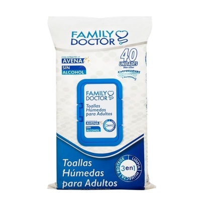 Family Doctor Toallas Húmedas para Adulto Bolsa 40und1