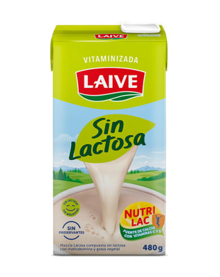 Laive Leche Vitaminizada sin Lactosa Caja 480gr