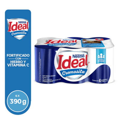 Ideal Leche Cremosita Lata 390gr Pack 6und1