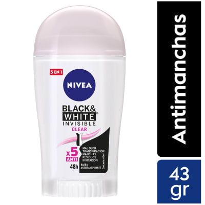 Nivea Desodorante Invisible Black & White Clear Barra 43gr