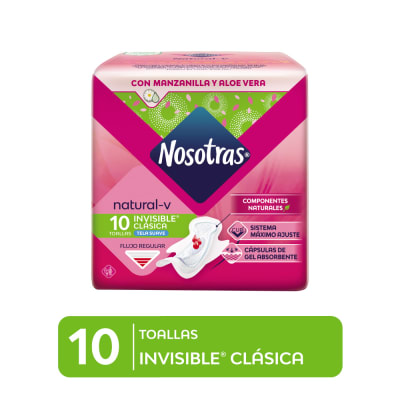 Nosotras Toallas Higiénicas Invisible Clásica Bolsa 10und