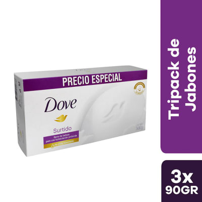 Dove Jabón Surtido Barra 90gr Pack 3und1