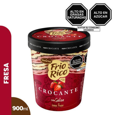 Helado D'ONOFRIO Frio Rico Crocante Fresa Pote 900ml