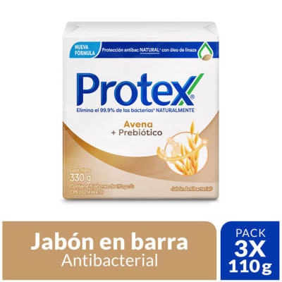 Protex Jabón Avena Barra 110gr Pack 3und