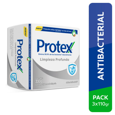 Protex Jabón Limpieza Profunda Barra 110gr Pack 3und