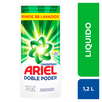 Ariel Detergente Líquido Doble Poder Doypack 1.2lt