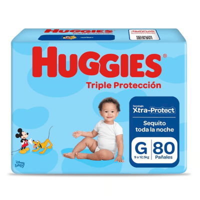 Huggies Pañal Triple Protección Talla G Bolsa 80und