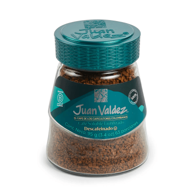 Juan Valdez Café Soluble Liofilizado Descafeinado Frasco 95gr