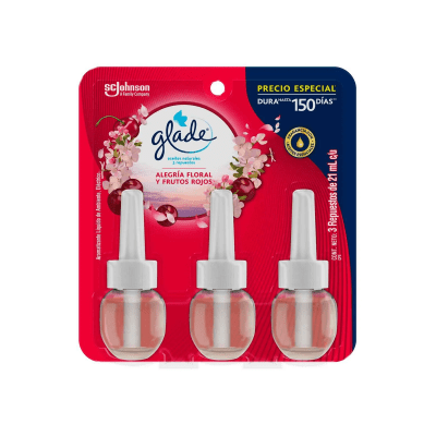 Glade Aceites Naturales Alegría Floral y Frutos Rojos Repuesto 3und1