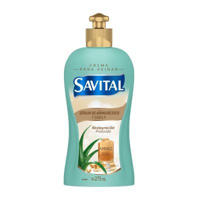 Savital Crema Para Peinar Sérum de Aminoácidos y Sábila Frasco 275ml