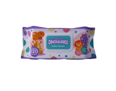 Dinosaurios Toallitas Húmedas Bolsa 120und