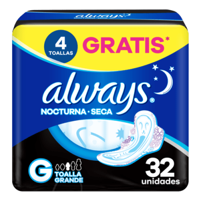 Always Toallas Higiénicas Nocturna Seca Bolsa 32und1