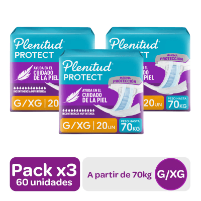 Plenitud Pañal Protect Talla G/XG Pack 3und
